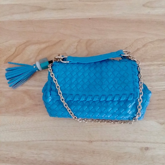Sondra Roberts Handbags - Aqua Sondra Roberts Woven Crossbody